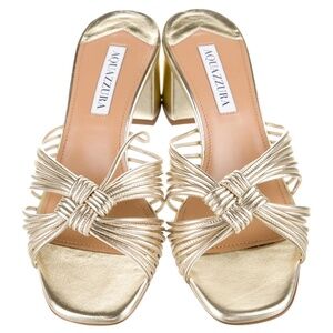 AQUAZZURA Club 50 Leather Sandals - EU 37